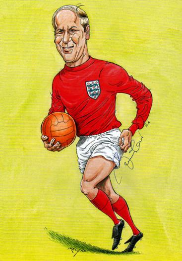 Sir-Bobby-Charlton-Man-Utd-signed-John Ireland print England football memorabilia autograph