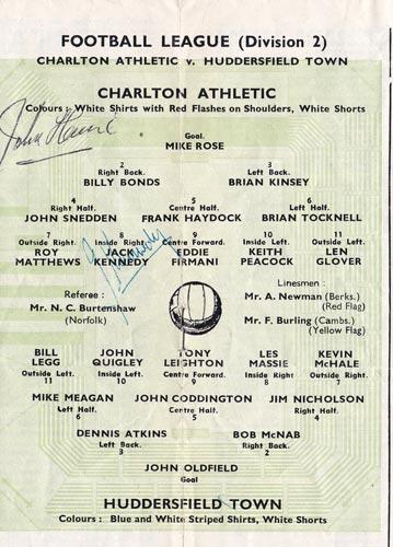 CHARLTON ATHLETIC CAFC FOOTBALL MEMORABILIA