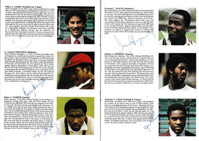 West Indies Signed Cricket Memorabilia Autograph Collectables