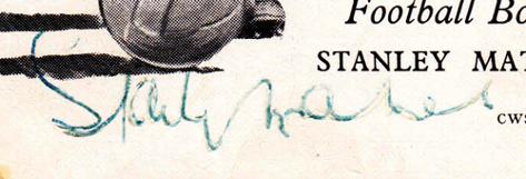 Stanley matthews sale autograph